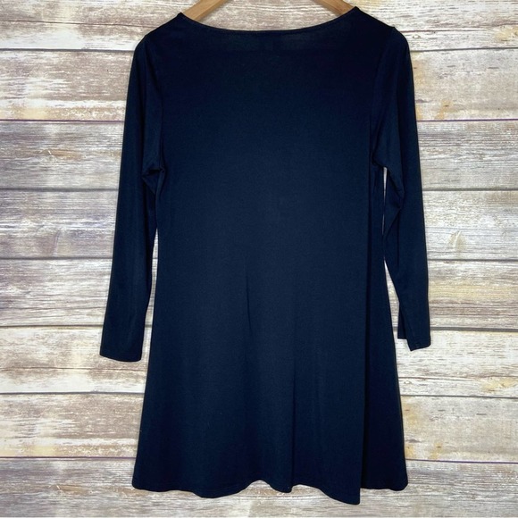 EILEEN FISHER Tencel Cashmere Stretch Jersey Tunic Top XS Ruched V-Neck - Picture 2 of 6